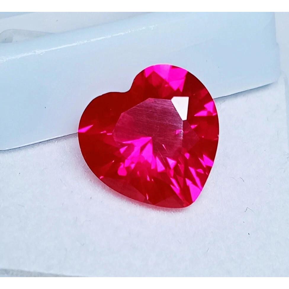 Natural A++ Ruby Red Mozambique 10-12 Ct Heart Cut Certified Beautiful Gemstone