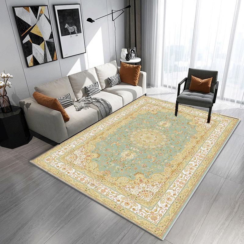 Indian Moroccan Carpet Area Rug Floor Mats Ethnic Style Children Play Mat Bedroom Trendy Non-slip Living Room Flannel Home Decor