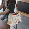 Graffiti Large-capacity Class Commuter Canvas Tote Bag Big Bag 2025 New Trendy Fashion Versatile Casual Shoulder Bag