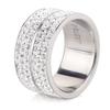 Stylish 12MM Stainless Steel Double Row Rhinestone Ring