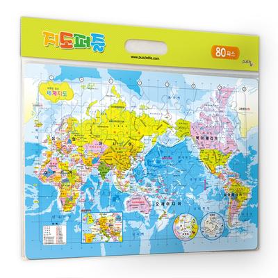 Puzzle Life World Map Board Puzzle, 80 Pieces, 1 Set