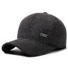 Winter Men's Woolen Baseball Cap Middle-Aged Warm Hat Autumn Father Cotton Cap