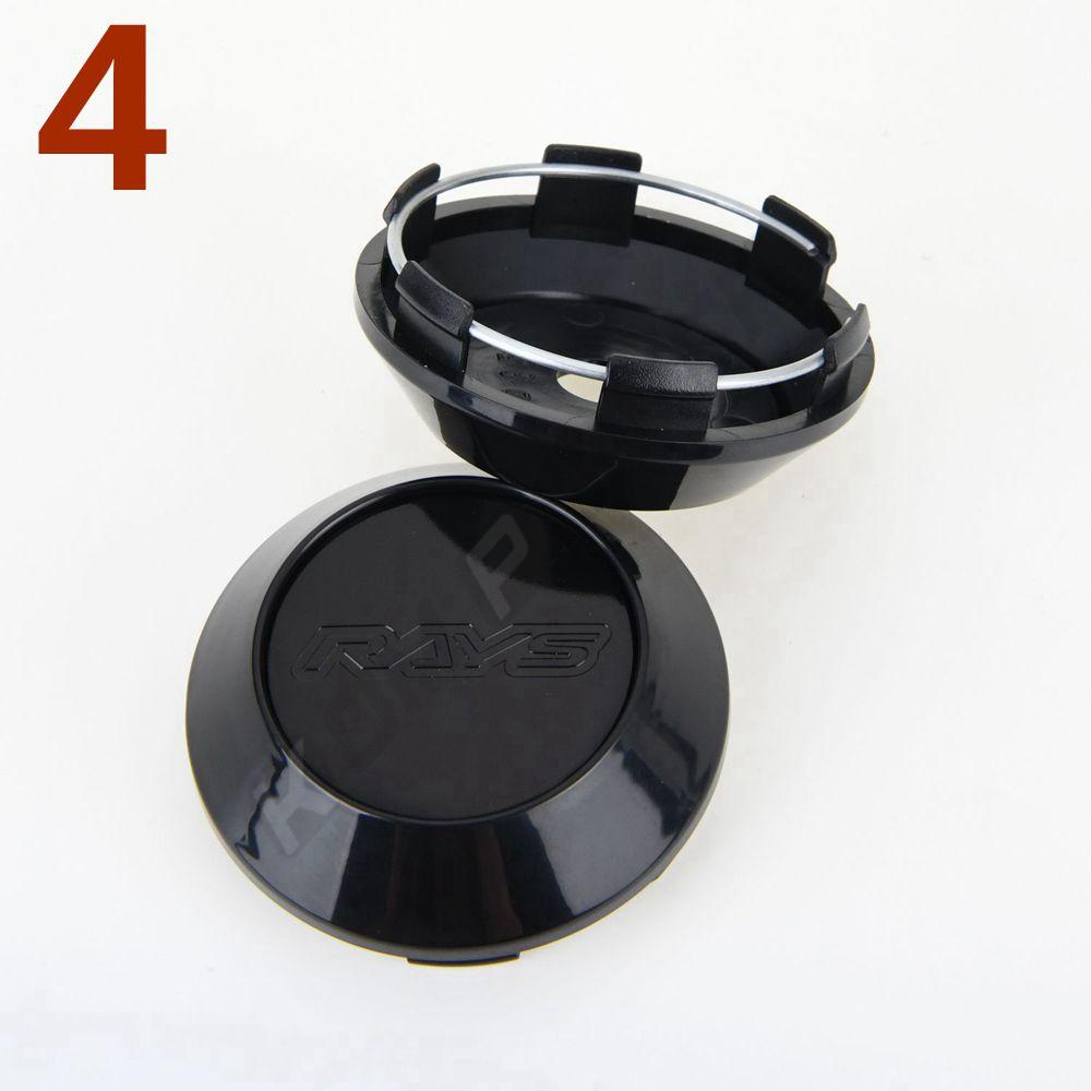 4PCS OD 68MM / ID 62MM Sport Rim Cap RAYS VOLK Racing Logo Sticker Wheel Cover Cap Wheel Center Hub Caps Silver & Black & Bronze