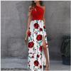 LYRIA Dress Women Spring/summer Off Shoulder Hollow-out Printing Split Fashionable Dresses Casual Vestidos