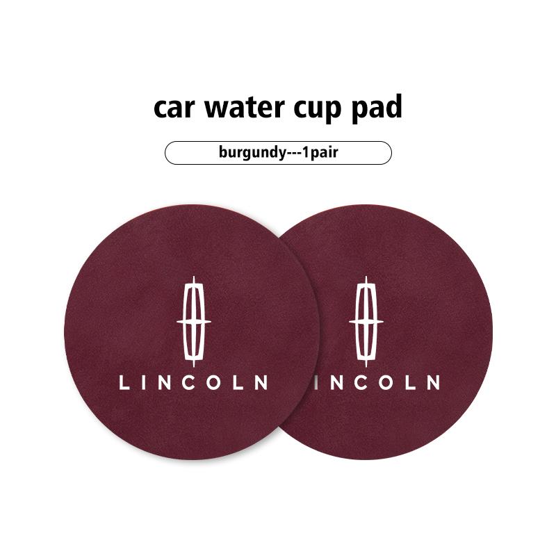 2pcs Sheepskin Car Coaster Water Cup Holder Anti-skid Slot Pad For Lincoln Navigator MKZ MKX MKC MKT Continental Nautilus m1