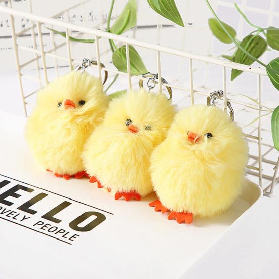 Cute Chick Plush Doll Pendant Car Keychain Key Ring Bag Hanging Decor Gift