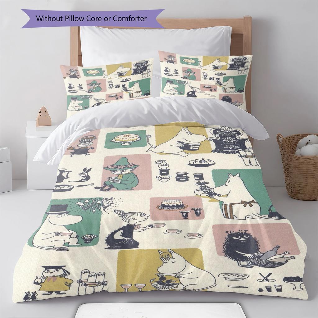 Set Copripiumino Trapuntato con Fantasia Cartone Animato Federa Decorazione per la Casa Regalo di Compleanno (1 * copripiumino + 2 * federa, senza nucleo)