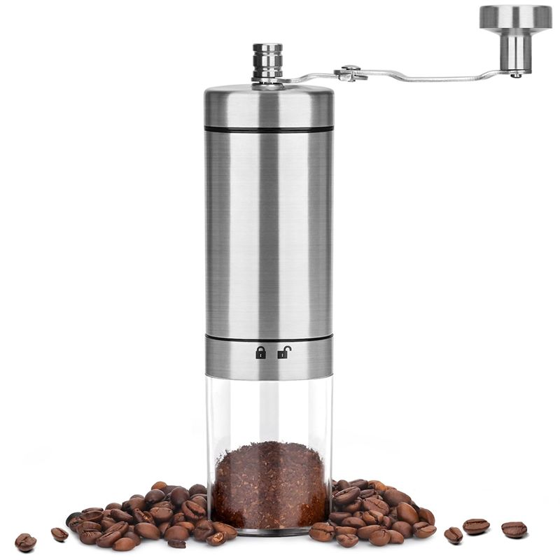 AEE4-Manual Coffee Grinder,Stainless Steel Hand Coffee Grinder Manual With Foldable Handle,Adjustable Coffee Bean Grinder