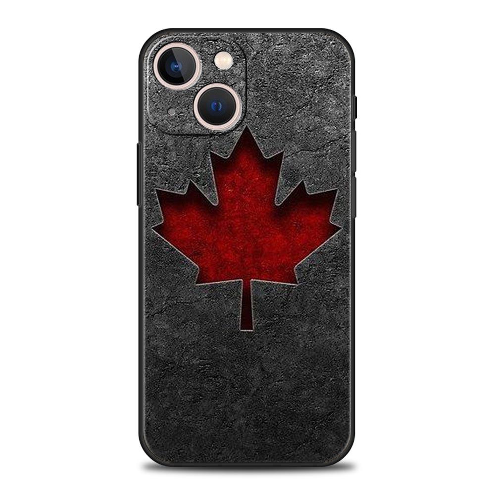 Ahorn Kanada Flagge Liebe Fußball Weiche Handyhülle Für iPhone 11 12 13 15 14 Pro Max X XR XS 7 8 Plus SE 2020 Luxus Schwarze Hülle