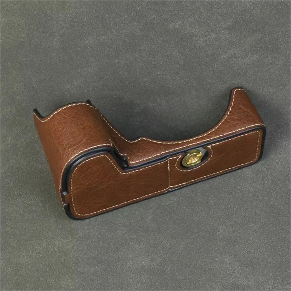 For Nikon Z 50 II Buffalo Texture PU Leather Bottom Case Half Body Camera Cover with Battery Opening