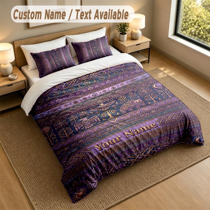 Bear Panda Theme Personalized 3Pcs Bedding Set Custom Text & Name 1 Sheet 2 Pillowcases Household Bedding 1pc