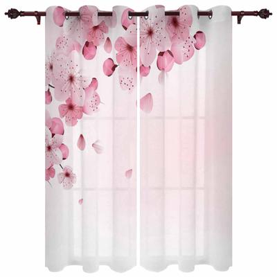 Spring Cherry Blossom Petal Pink Window Curtains for Living Room Home Window Blinds Curtains Kitchen Bedroom Indoor Drapes