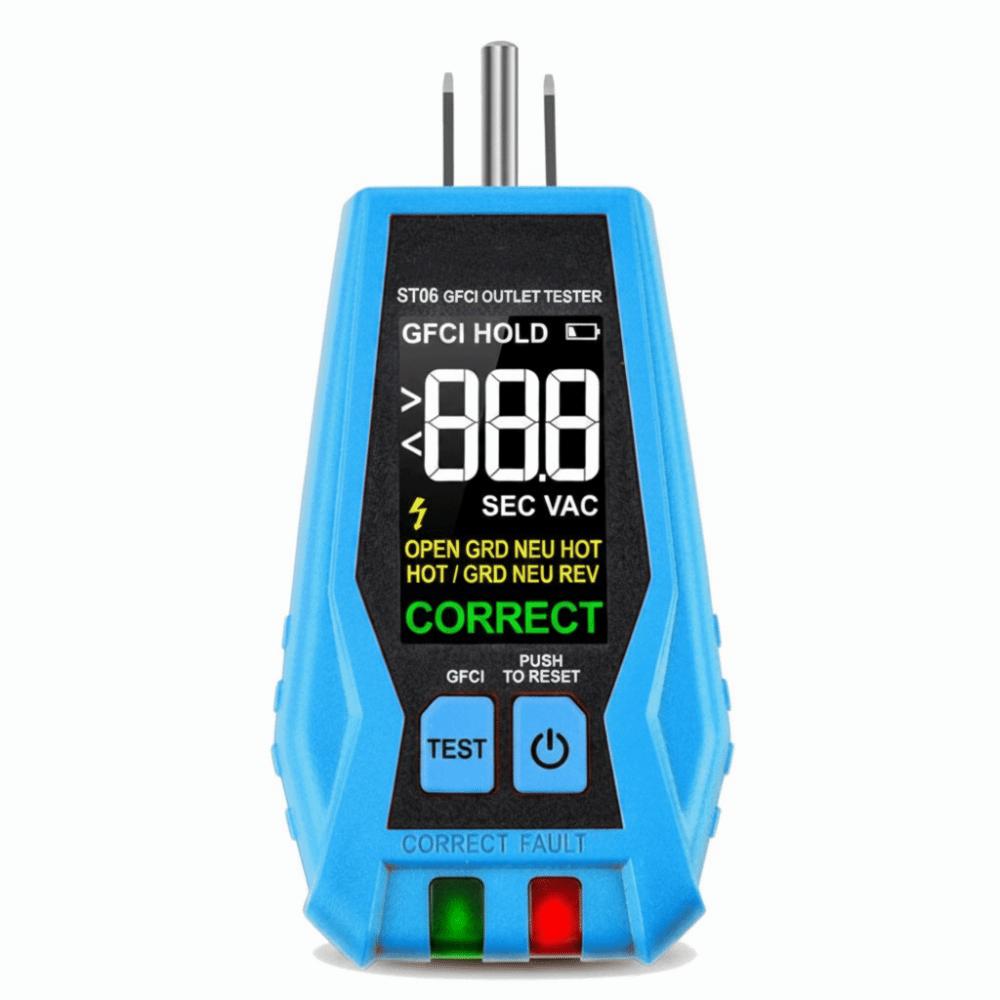 Color Screen Outlet Tester LCD Display Receptacle Tester GFCI Tester  Standard Electrical Outlet