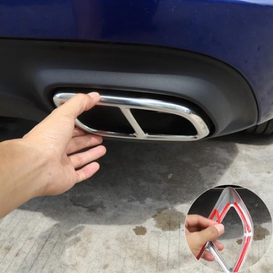 2X Rear Exhaust Tail Muffler Decor Cover Trim For Dodge Charger 2015+ Stainless