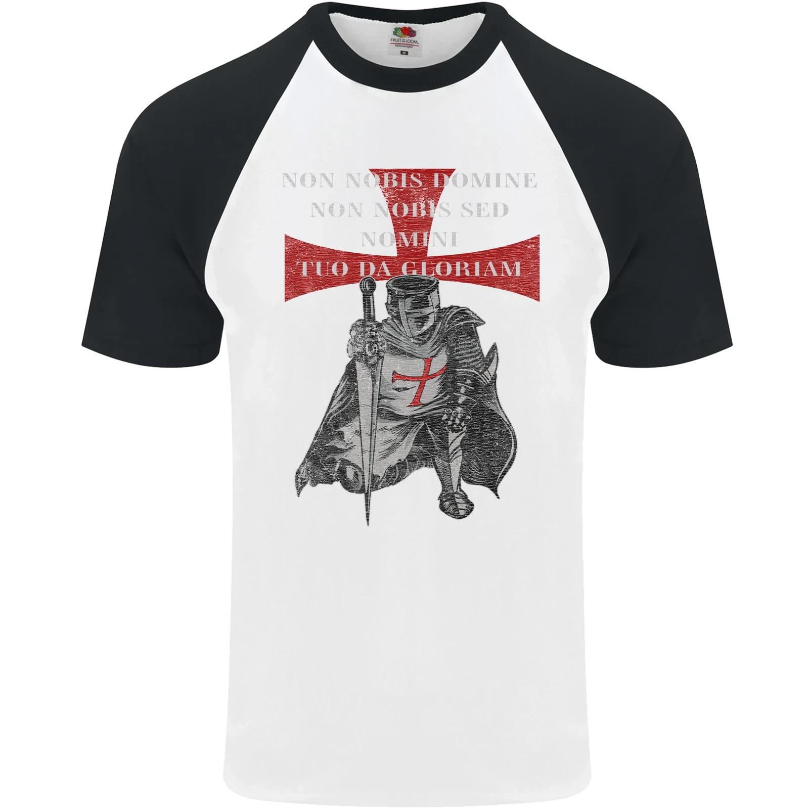 

Мужская футболка-бейсболка с коротким рукавом, посвященная Дню Святого Георгия, с молитвой Тамплиеров, размер S S