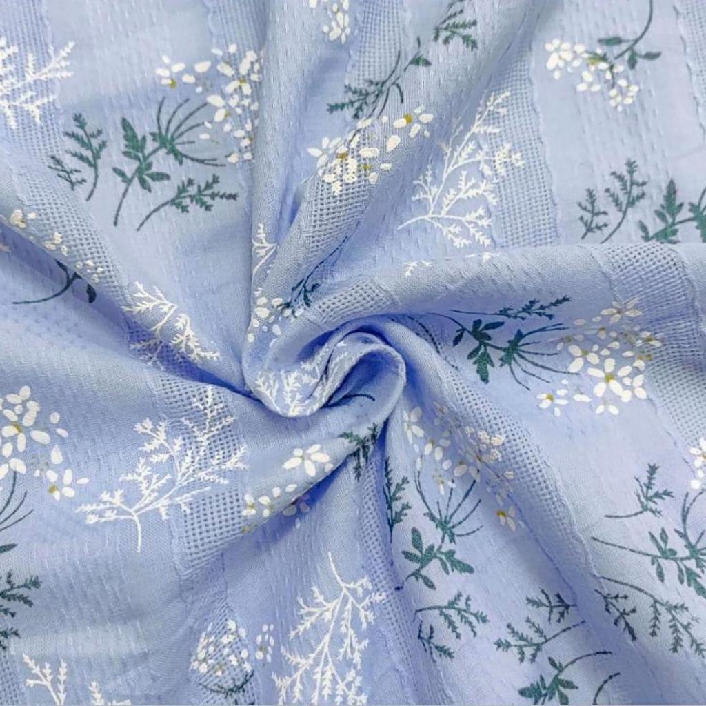 Floral Cotton 6 Colors Cotton Craft Flower Fabric [moonfarm] Fabric, Available, 1.4m Wide, 100% Jacquard, Lace, (2m, Blue)