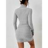 2024 Women Clothing New Solid Dresses Mini Dress Club Elegant Party Dresses Black Solid Turtleneck Long Sleeves SheathDress