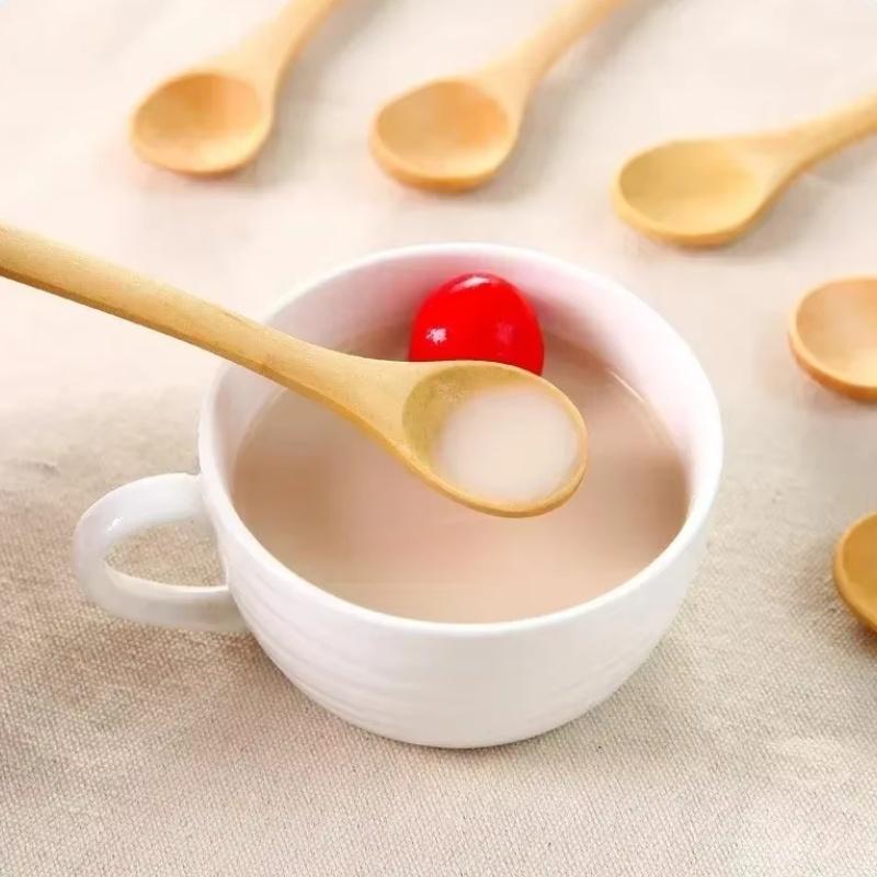 10/20 ks Bambusová lžíce Přírodní Dlouhá rukojeť Malované Polévkové lžíce Káva Mléko Med Čajová lžička Koření Kondiment Naběračky Kuchyňské nářadí