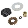 T8F 10T Sprocket T8F 44T Sprocket T8F 116 Links Chain Flywheel 16mm Gold Connector Steel T8F Chain Sprocket Kit for Mini Motorcycle Scooter