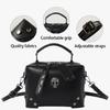 Women Shoulder Crossbody Bag Gothic Skull Crosses PU Leather Top Handle Handbag