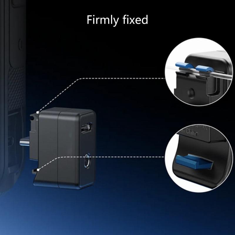 Double Port Audios and USB C Charging Microphones Adapter for X5 Cameras Enables External Mic and Power During Recording