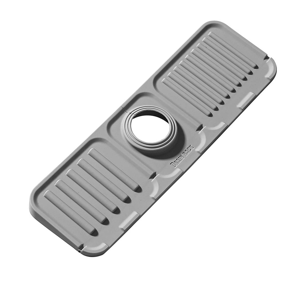 

Бытовая силиконовая полка для слива раковины, кран, водонепроницаемая полка для слива, водосборная прокладка, губка, тряпка, стальная вата, ящик для хранения гаджетов серый