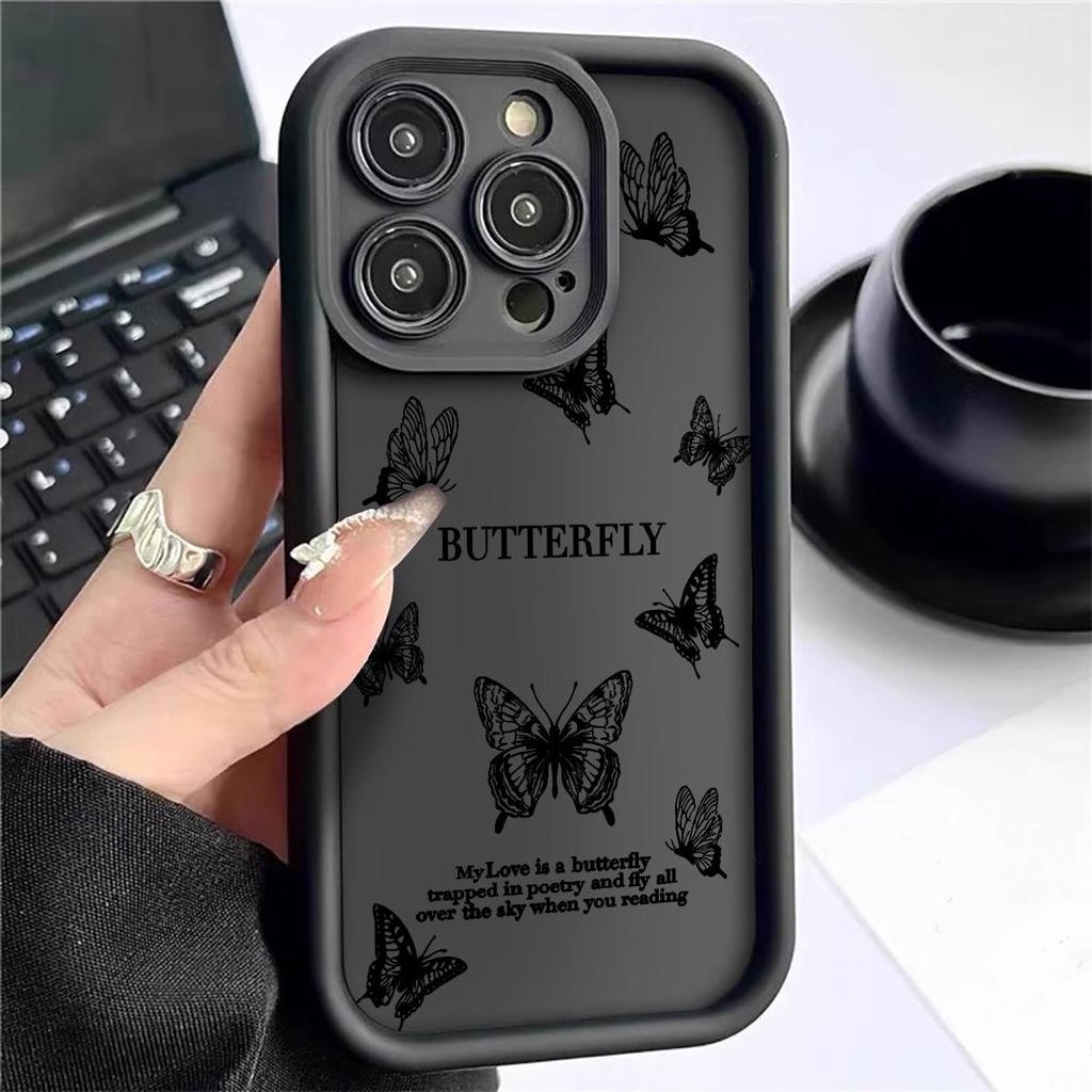 Black Butterfly Diamond Staircase iPhone 15/16/17 Protective Case