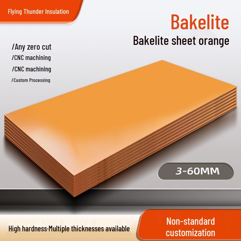 

Orange Anti-Static Wear-Resistant Bakelite Sheet - Cut-to-Size Engravable Resin Insulator чорний