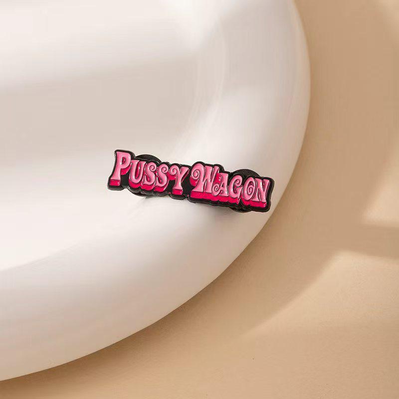 Cartoon Alloy Brooch: Creative English Letter Medal Ornament for Clothing Accessories