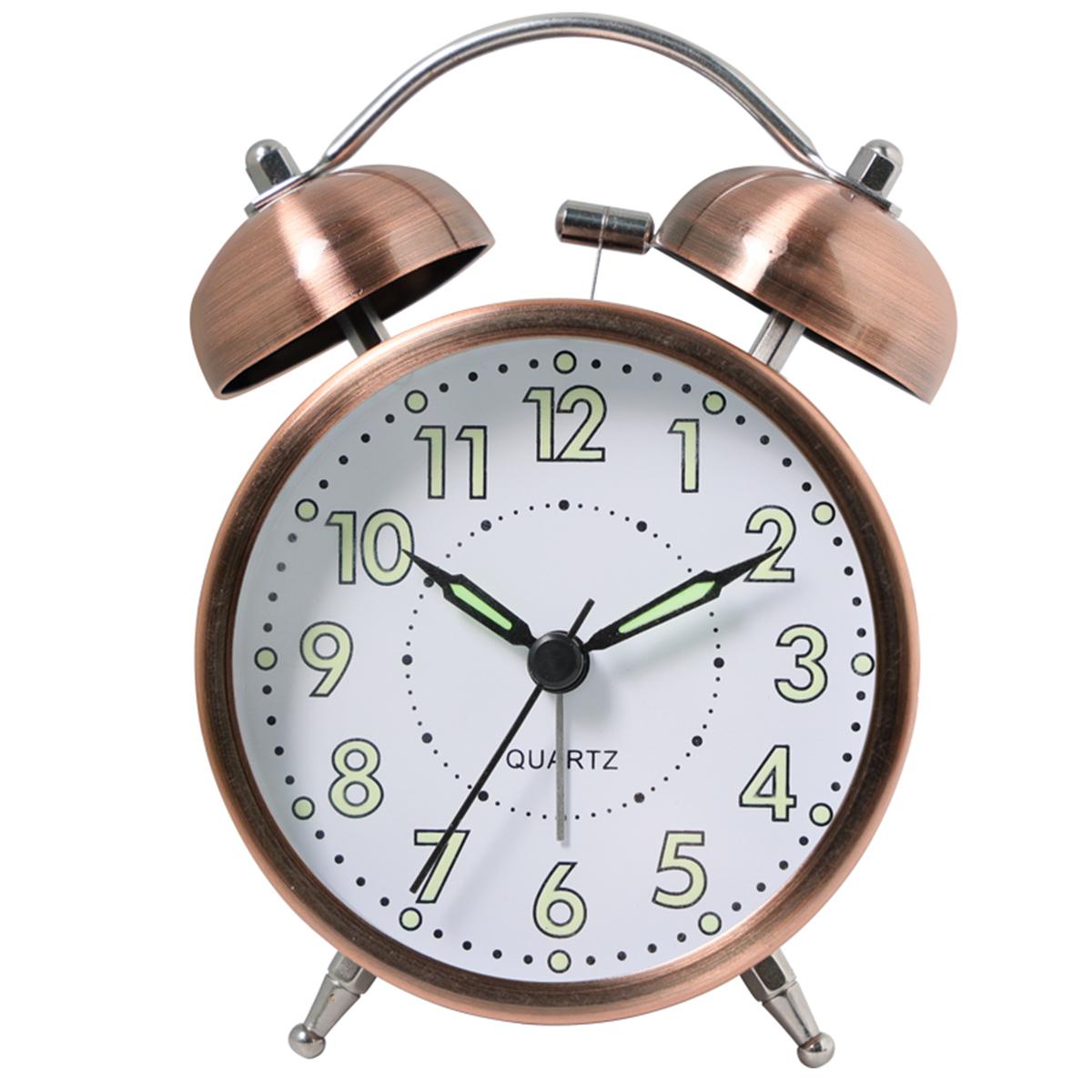 

1 шт. 3-дюймовый винтажный металлический кварцевый будильник, флуоресцентные цифровые настольные часы, громкий рингтон, подходит для людей, крепко спящих