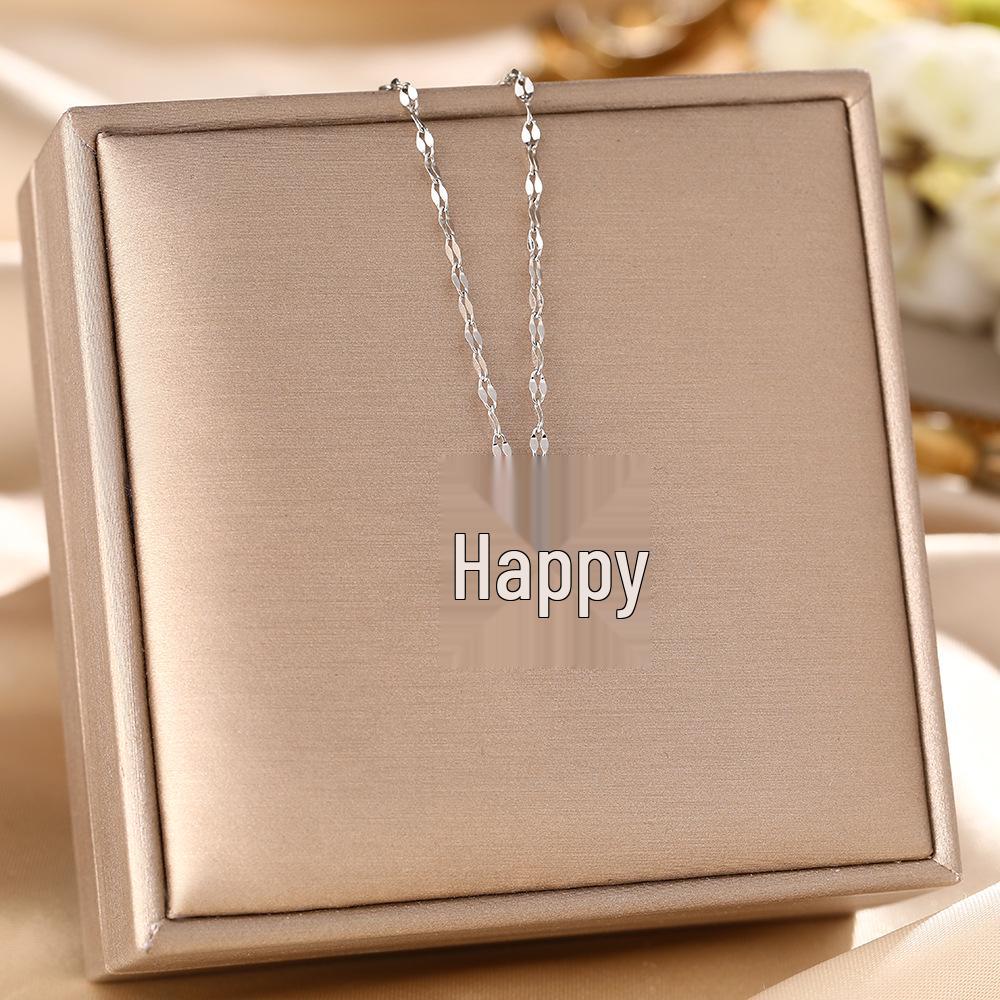 Women's Silver Titanium Steel Necklace with Micro-Inlaid Zircon - Elegant, Durable Clavicle Chain Jewelry