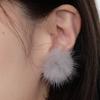Mink Fur Earring - Grey