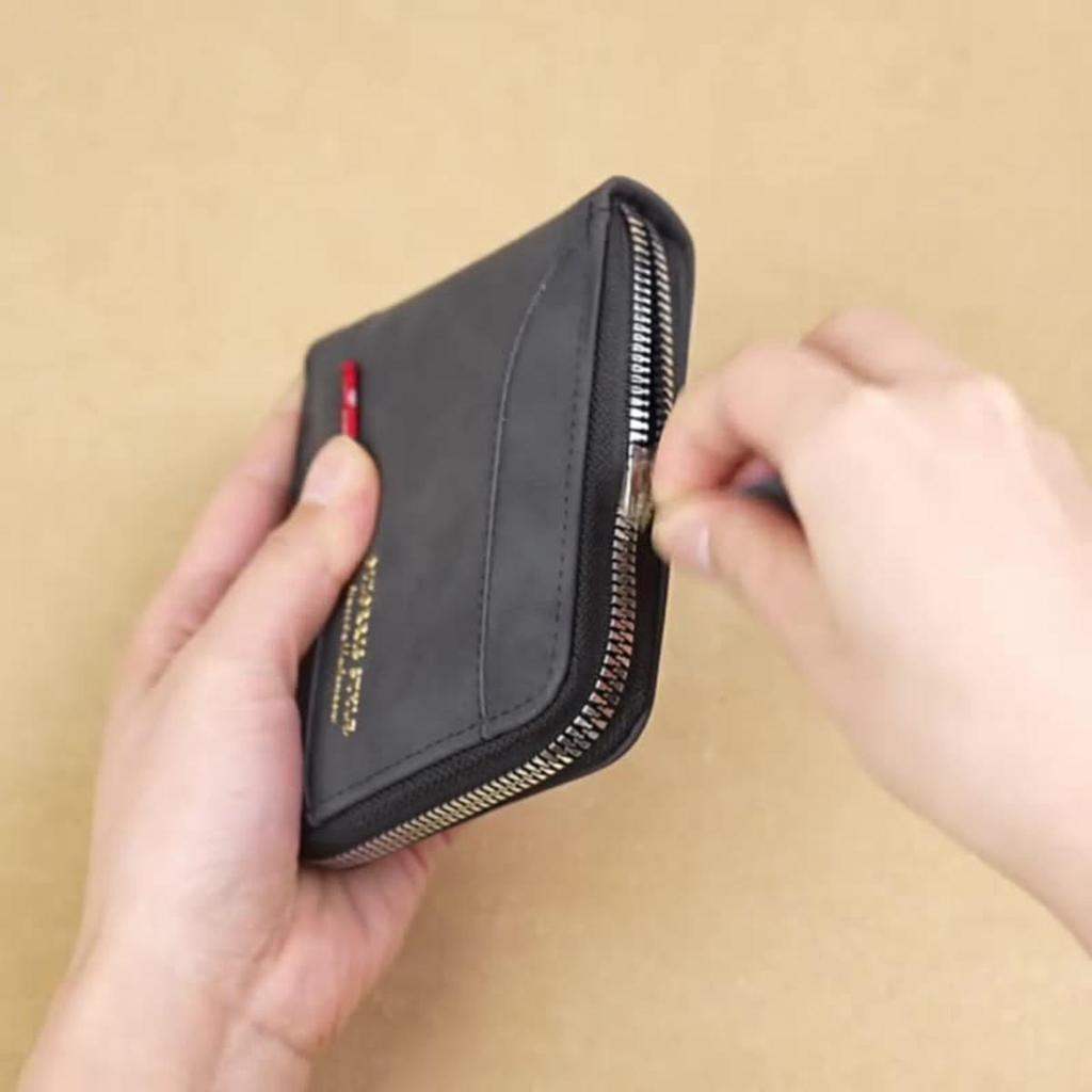 Large Capacity Men Wallets Short Card Bags Zipper Male Coin Purses Classic Vintage Card Holder Men's Wallet