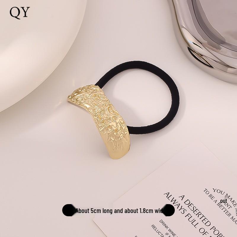 Minimalist Metal Hair Ring - New Korean Style High-End Ponytail Tie Rubber Band.