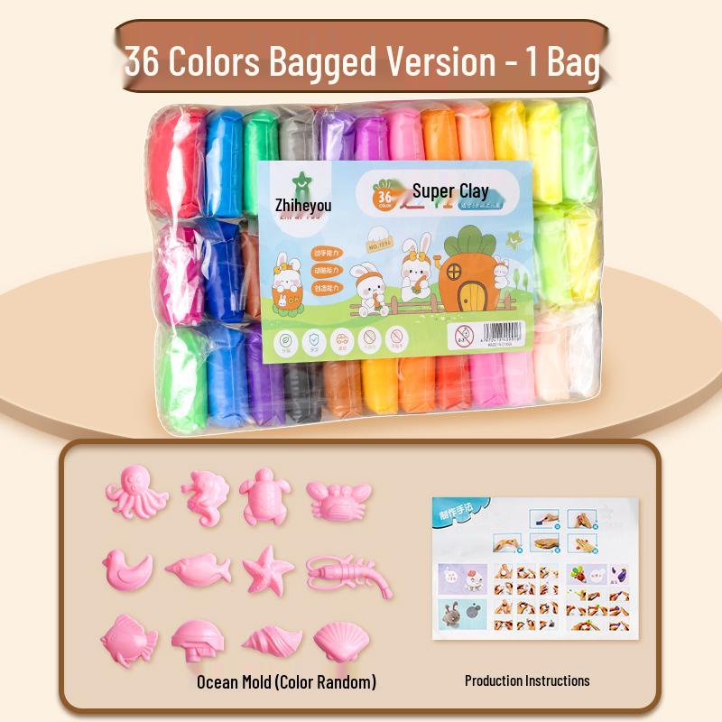 24-Color Clay Set: 12 Playdough & 36 Tools for Kindergarten & Primary Students