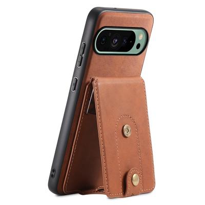 DENIOR D14 For Google Pixel 9/9 Pro Magnetic Case Kickstand Card Slots Phone Cover