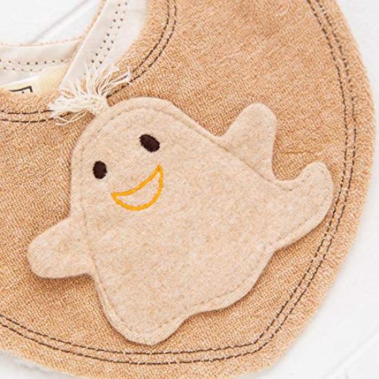 Pompkins BABY Organic Cotton Mini Made In Japan Y-1334 100% [Ghost Series] Bib, (Brown)