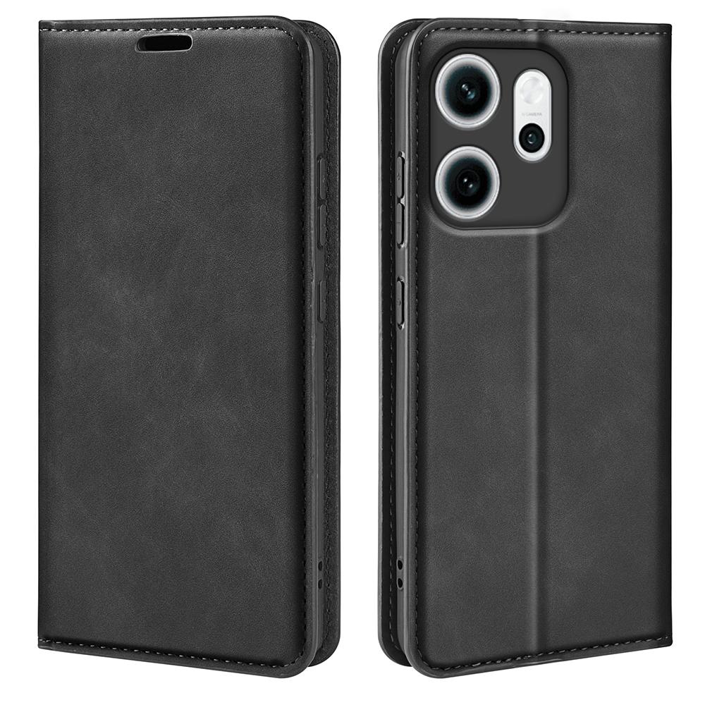 For Oppo Reno14 F 5G Case Skin Touch Leather Wallet Phone Cover