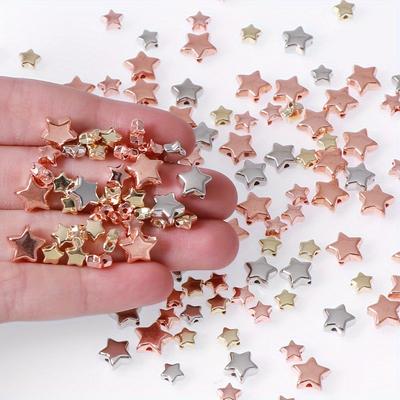 100 Piece Set of CCB Small Hole Star Beads Scattered Flower Beads DIY Bracelet Necklace Artificial Earling Jewelry Making Suppli