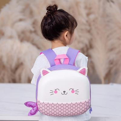 2025 New Primary School Bag Men's and Women's Cartoon Backpack Hard Shell Kitten Bag