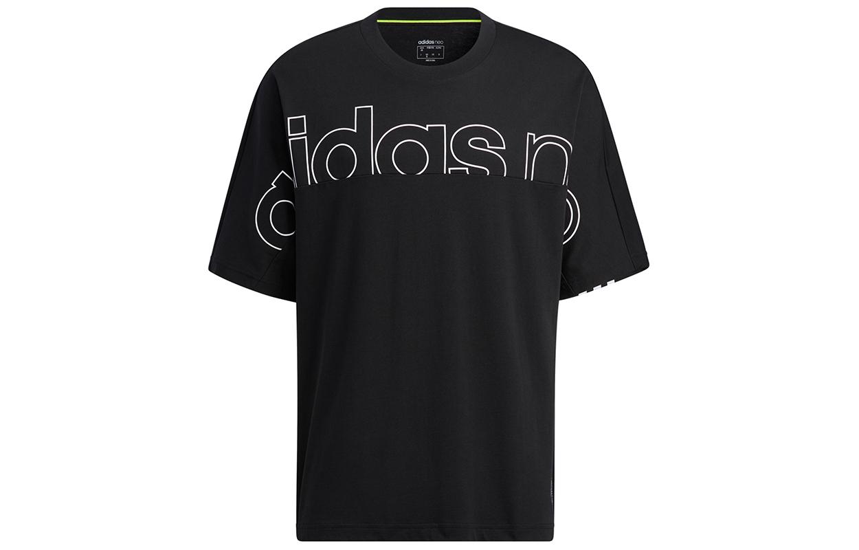 Adidas Neo T Shirts Men s Black Crew Neck Moderate Straight Fit H59450 M