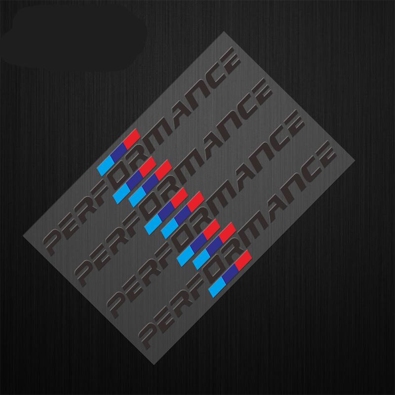 4pcs Car Door Handle Emblem Performance 3D Stickers For Bmw M F30 F31 F34 F35 F80 G30 G31 F01 F02 F20 F21 F52 E46 X1 X3 X5 X6 X7
