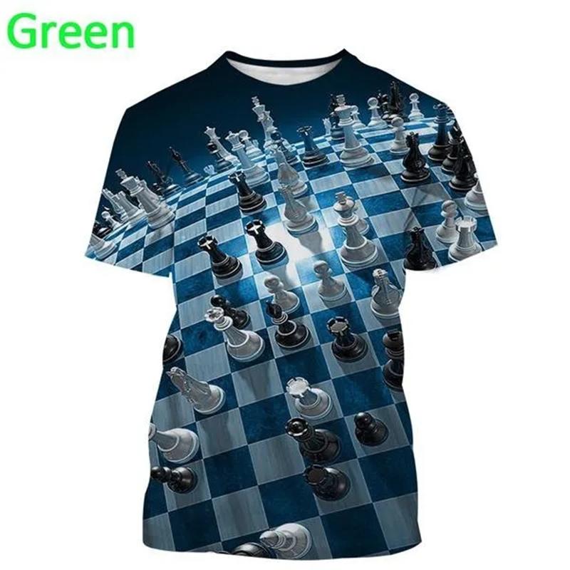 Men's 3D Chess T-shirt, Funny Graphic T-shirt, Original, Exterior, Short Sleeve, Casual, Neck, Neck, Summer Trend