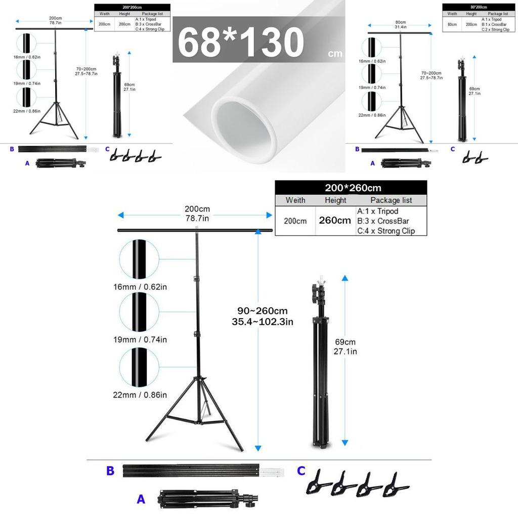 Tshape Stand Background Adjustable Telescopic Backdrop Stand Studio Video Live