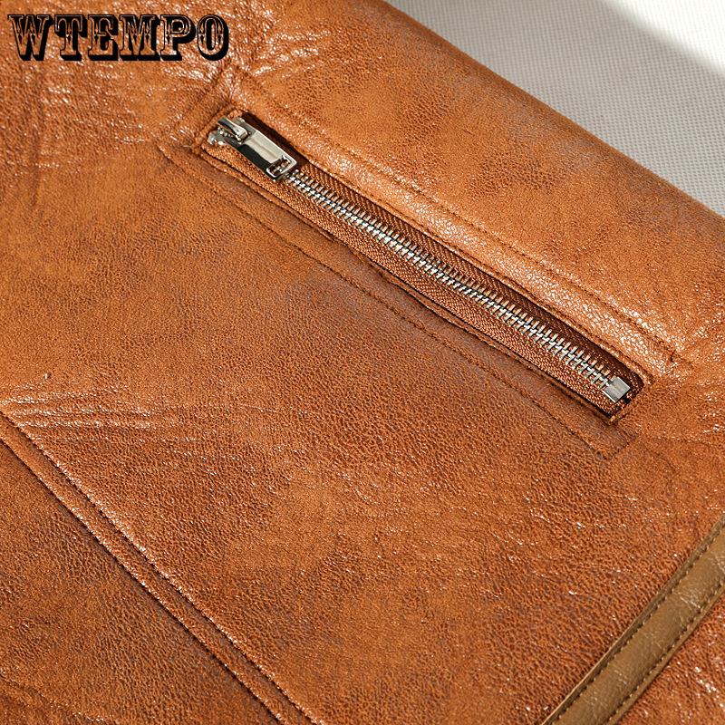 Winter Men's Fur One Padded Thickened Lapel Large Size Leather Coat Jacket