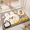 Cartoon Faux Cashmere Washable Door Mat - Dirt-resistant & Water-absorbing Bathroom Floor Mat