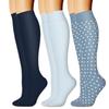 3 Pairs High Elastic Knee Length Compressed Socks for Sports Enthusiasts and Long Distances Traveling Fatigue Relief