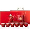Red Crystal Porcelain Wedding Tea Set