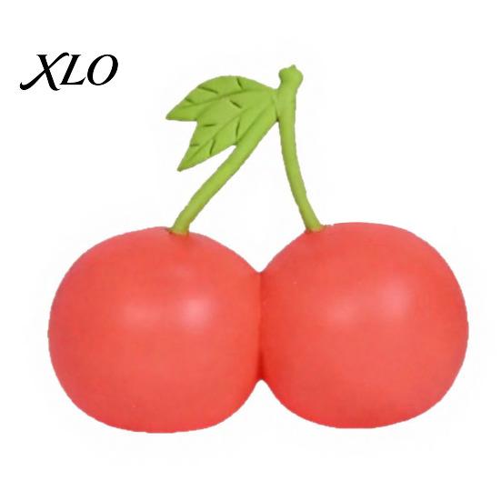 Hand Therapy Squeeze Balls Double Cherry Stress Relief Toy, Soft Fake Decorative Toy Flour Filling Sensory Fidget for Relaxation