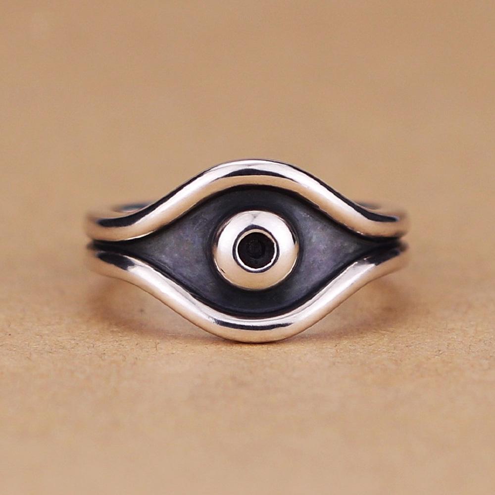 

Retro All-Seeing Eye Ring For Men Women Punk Gothic Adjustable Open Ring Silver-plated Copper Jewelry Accessories Unisex Gift resizable